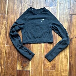 Gymshark seamless Black Long Sleeve Crop Top